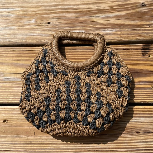 Fe Noel Handbags - Fe Noel Brown and Black Woven Mini Bag